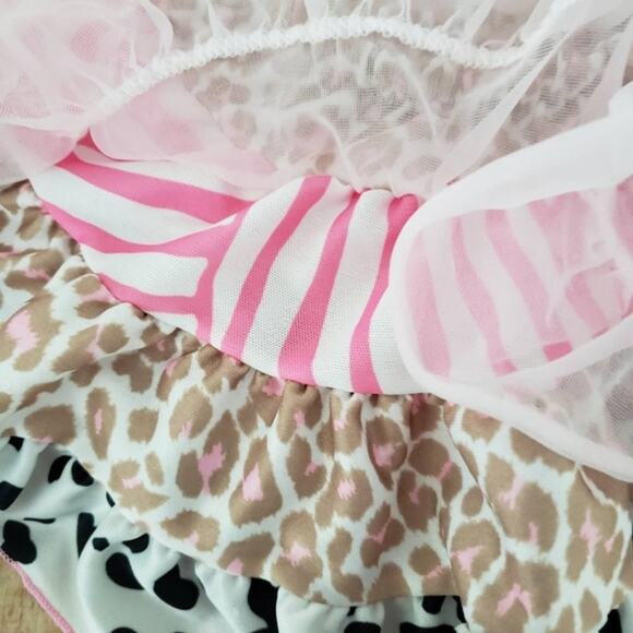 2 FOR $5 SALE Laura Dare Pink Animal Print Ruffle Tutu Skirt Small - Picture 7 of 11
